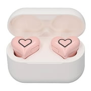 Wirelessly Earbuds, Cute Heart Shaped Bluetooths Headphones with Color Gradient Light, HIFI Stereo Sound Waterproof Earphones with Charging Case for Sports Workout