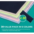 thumbnail image 6 of MRSXXNTY 30 Pack Assorted Colors Microfiber Cleaning Cloths - Safe and Effective Cleans Lenses, Glasses, Screens, Cameras, Eyeglasses, Cell Phone, LCD TV Screens and More (5.91X7.09), 6 of 7