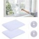 thumbnail image 1 of Mosquitera para ventanas, 2 piezas 130 150 cm, mosquitera para ventana, mosquitera para ventana, mosquitera para bricolaje con 2 rollos de cinta adhesiva, para ventanas o puertas, blanco transparente, 1 of 5