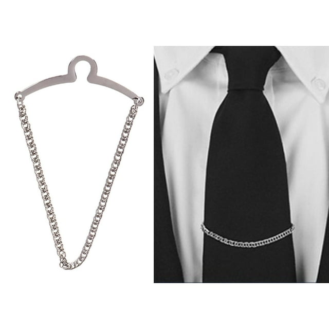 Hombres Cadena Cadena de eslabones Clásico Herringbone Botón Accesorio Clip de para Compromiso commerce business Boda Yinane Cadena de corbata para hombres