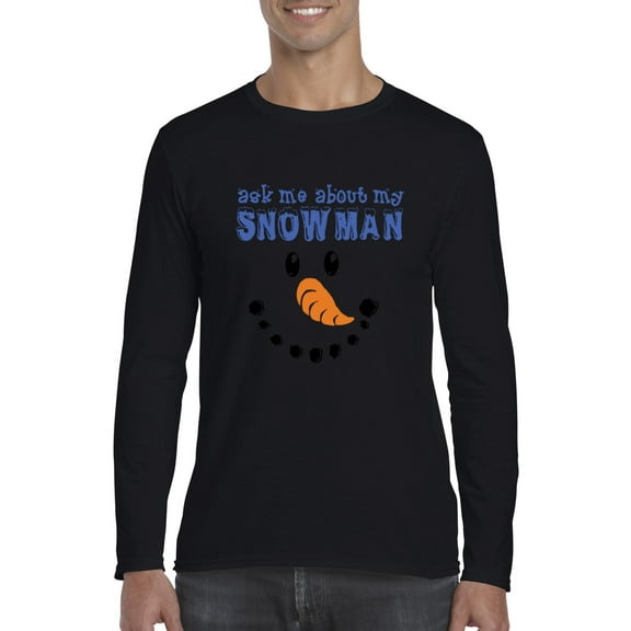 MmF - Mens Long Sleeve T-Shirts - MY XMAS SNOWMAN FLIP UP