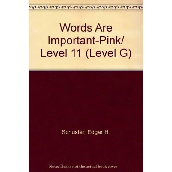 Pre-Owned Words Are Important Level G : (Pink) Book (Paperback) 9780843779653