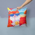 thumbnail image 2 of Carolines Treasures 6118PW1414 Cool Cat with Sunglasses at the beach Decorative   Canvas Fabric Pillow 14Hx14W, 2 of 4