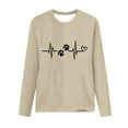thumbnail image 4 of Wycnly Sale Sweatshirt for Women Comfy Breathable Ladies Casual Plus Size Loose ECG Paws Graphics Pullover Tee Tops Winter Trendy Solid Crewneck Long Sleeve Blouses, 4 of 4