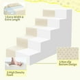 thumbnail image 4 of Dog Stairs for Small Dog and Cats,23”H Non-Slip Bottom Pet Steps for High Beds and Couch,High-Density Foam Pet Stairs White,5 Steps, 4 of 14
