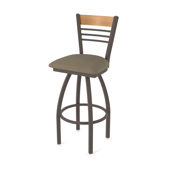 880 Eleanor 36" Swivel Extra Tall Bar Stool with Bronze Finish, Medium Back and Graph Cork Seat