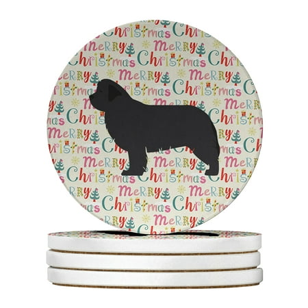 

Newfoundland Merry Christmas Large Sandstone Coasters Pack of 4 4 in x 4 in