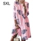thumbnail image 1 of Vestido Mujer Vestido Estampado Vintage Manga 3/4 Paño De Cuello Redondo, Rosa Hoja, 5XL Scienceny AP002219-40, 1 of 5