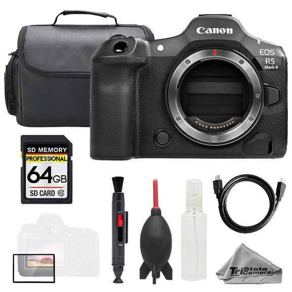 Canon EOS R5 II Camera (Body)   64GB   Bag  Screen Protector- Basic Kit (International Version)