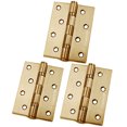 thumbnail image 2 of 3 pc 4" Door Hinge Brass Heavy Duty Interior Exterior Square Corner Thick Strong, 2 of 3