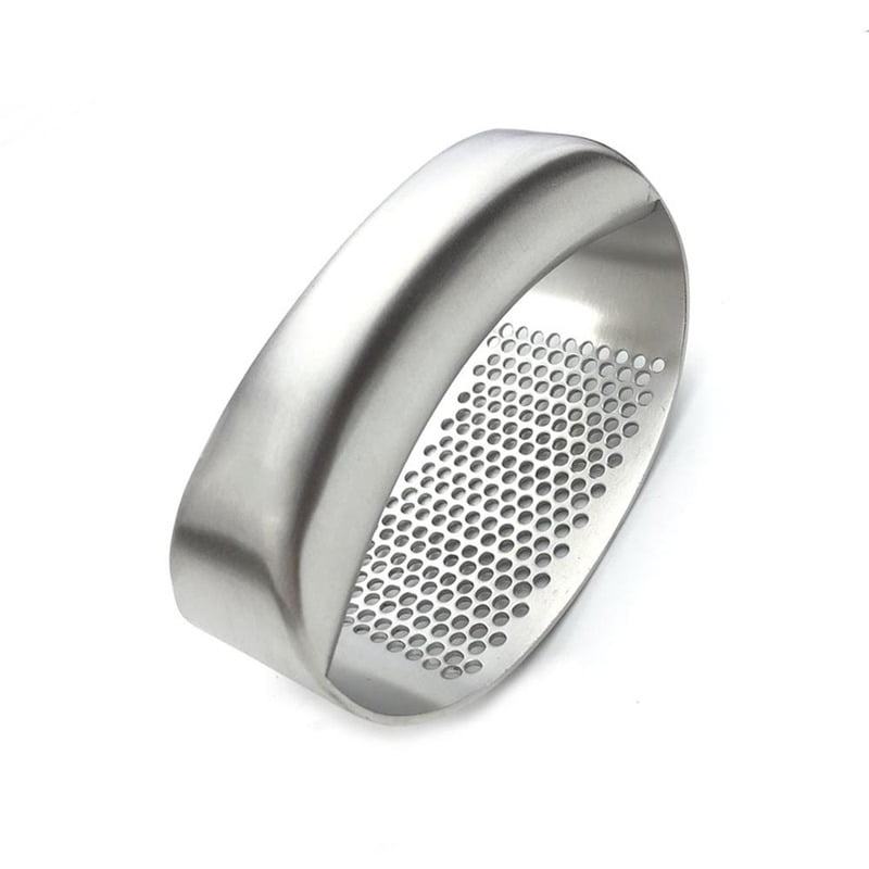 Stainless steel garlic press, manual ring garlic masher, household stainless steel garlic press, garlic crusher, garlic masher