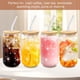 thumbnail image 3 of Juego de vasos de vidrio DAMCONME de 16 onzas con tapas y pajitas, diseño de 4 estrellas, 3 of 9