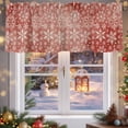 thumbnail image 5 of Winter Christmas Valances for Windows, 42 x 18in, Watercolor White Snowflake Red Painted Rod Pocket Kitchen Valance Curtain Light Filtering Window Treatments for Living Room Bedroom, 1 Panel, 5 of 7