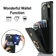 thumbnail image 4 of Wallet Case Compatible with Samsung Galaxy S22 Ultra,Case with Card Holder,with a strap,RFID Blocking Leather Cover 360°Rotation Ring Kickstand Protective Bumper Designed for Galaxy S22 Ultra,Black, 4 of 10