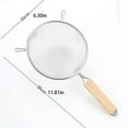 thumbnail image 2 of 11.8 Inch Single Medium Tin Mesh Strainer with Wooden Handle - Kitchen Utensil Food Strainer Skimmer Spoon for Cooking Strainer Rice Quinoa Pasta Fruit Vegetable Strainer, 6.3 Inch Diameter, 2 of 6