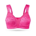 thumbnail image 4 of Deyllo Women Plus Size Full Coverag Bras Non Padded Comfort Wireless Rose Red Minimizer Bra Clothes Size 46C, 4 of 5