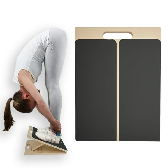 BAOKALER Wooden Slant Board & Balance Board, Adjustable Portable Wooden Incline Board for Calf Stretching Squats, Calf Stretcher, Heel Stretch