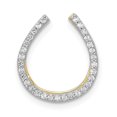 thumbnail image 1 of Diamond2Deal 14K Jaune Gold 1/6ct. Diamond Fer à Cheval Chain Slide Pendant for Women, 1 of 4
