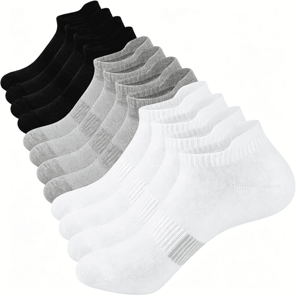 OQRKI 6 Pairs Ankle Socks for Women,Athletic Running Socks Cotton Low Cut Tennis Sports Tab Sock Size 6-11 Women Socks Size 9-11