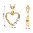 thumbnail image 3 of 0.25 CT Moissanite Heart Pendant for Women (D-VS1 Quality, Rosec Jewels), 14K White Gold, 3 of 8