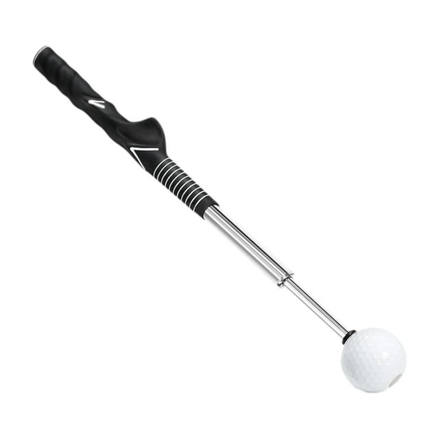 Lipstore Retractable Golf Swing Trainer Golf Practice Swing Rod for Balance Beginners Black