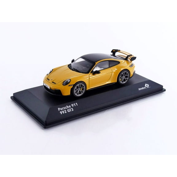 2023 Porsche 911 (992) GT3 Signal Yellow with Black Top 1/43 Diecast Model Car by Solido