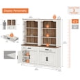 thumbnail image 2 of WAMPAT 5 Tier Bookcase with Barn Door,73.3" Tall Open Storage Bookshelf,Floor Standing Farmhouse Display Organizer with Drawer for Home Office,Living Room,Rustic White, 2 of 5