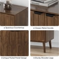 thumbnail image 6 of Smart FENDEE Farmhouse Sideboard Cabinet with Shelf and Paper Clip Pattern for Kitchen, Walnut Wood, 6 of 7