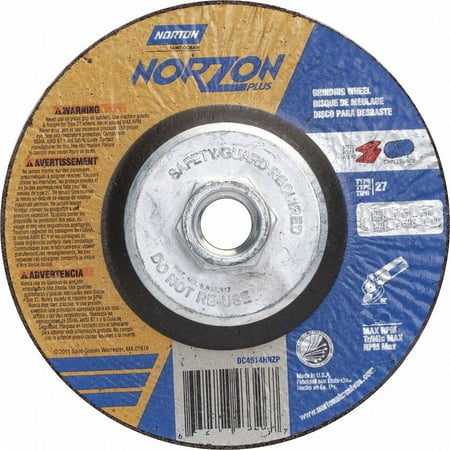 

Norton Abrasives Depressed Ctr. Wheel T27 6in 5/8in-11 66252841891