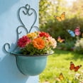thumbnail image 2 of Fwttom Plant Pots, Vintage Iron Hanging Plastic Flower Pots for Outdoor Plants, Planter Container for Windowsill Balcony Home Decoration, Blue, 2 of 9