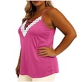 thumbnail image 5 of LEKWK Camisole Tops for Women Plus Size Lace Trim Criss Cross V Neck Tank Tops Spaghetti Strap Loose Fit Comfy Summer Shirts Fashion Going Out Y2K Shirts, 5 of 7