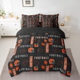thumbnail image 2 of Homewish Rugby Sport 7pcs Bedding Comforter Set,Football Helmet Queen Bedding Sets,Orange Black Queen Sheet Sets For Bosy Kids,Luxury Bedroom Decor Reversible, 2 of 8
