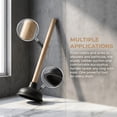 thumbnail image 3 of YEMNPIOS 1 Pc 18 Inch Toilet Plunger Wooden Handle Heavy Duty Rubber Suction Cup for Sink Drain Black, 3 of 6