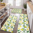 thumbnail image 2 of Yellow Lemon Fruit Slices White Pattern Kitchen Rugs Sets Of 3,Kitchen Runner Rugs Non Skid Washable,Decorative Kitchen Floor Mats for Kitchen,Sink,Laundry,17"x30"+ 17"x47" + 17"x59", 2 of 6
