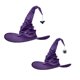 thumbnail image 1 of Juego de 2 sombreros de bruja para disfraz de mujer, hombre y adolescente, para decoración de fiesta de Halloween, con colgante de araña, color morado, 1 of 5