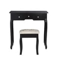 thumbnail image 4 of Vanity Dressing Table Set w/ Stool for Bedroom, Black, 5 Drawers, 4 of 4