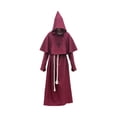 thumbnail image 1 of Disfraz de sacerdote con capucha de Halloween con collar cruzado Cinturón Unisex Hombres Mujeres Sól Tomshoo Vino rojo/XL, 1 of 7