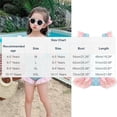 thumbnail image 3 of Girls' Swimsuit with Bow and Short Sleeves for Kids 4-11 Years, Two-Tone Rash Guard One-Piece Swimsuit Set, Quick-Dry Fabric for Pool Beach and Vacation, 3 of 9