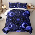 thumbnail image 2 of Manfei Neon Astrology Moon Stars Quilt King,Celestial Ringed Planets King Coverlet Set,Black Reversible,3-Piece,1 Bedspread and 2 Pillowcases, 2 of 7