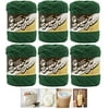 Bulk Buy: Lily Sugar'n Cream Yarn 100% Cotton Solids and Ombres (6-Pack) Medium #4 Worsted Plus 4 Lily Patterns (Dark Pine Green 00016)