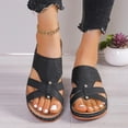 thumbnail image 2 of Womens Wedge Sandals Leather: Dressy Sandal with Arch Support Comfortable Walking, Casual Slip on Summer Shoes, 2 of 7