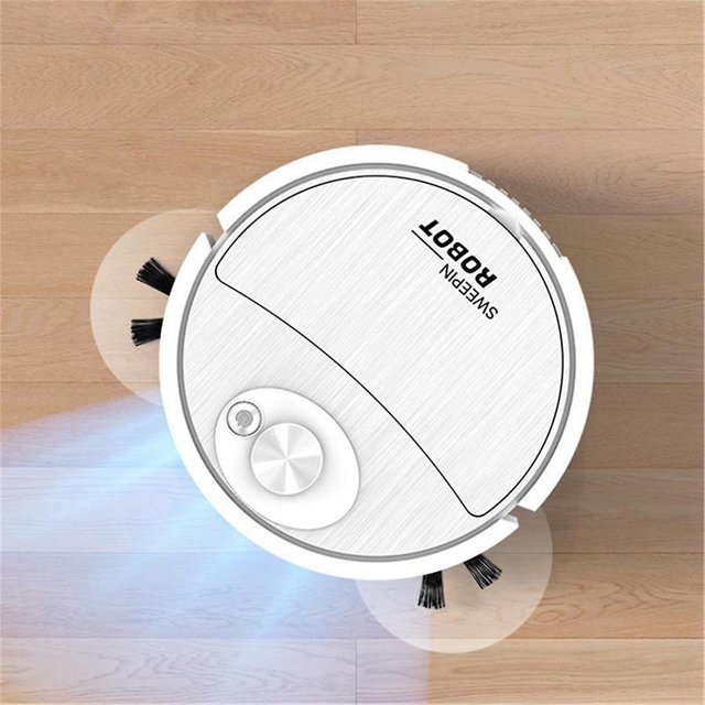 Robot aspirador barredor USB 3 en 1 fregador inalámbrico inteligente barre el suelo con fregona para barrer el suelo