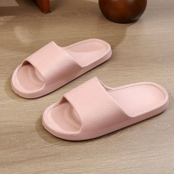Nvzi-c Slippers for Women and Men Non Slip Quick Drying Shower Slides Bathroom Sandals ，Ultra Cushion ，Thick Sole（Size：36-37，Pink）