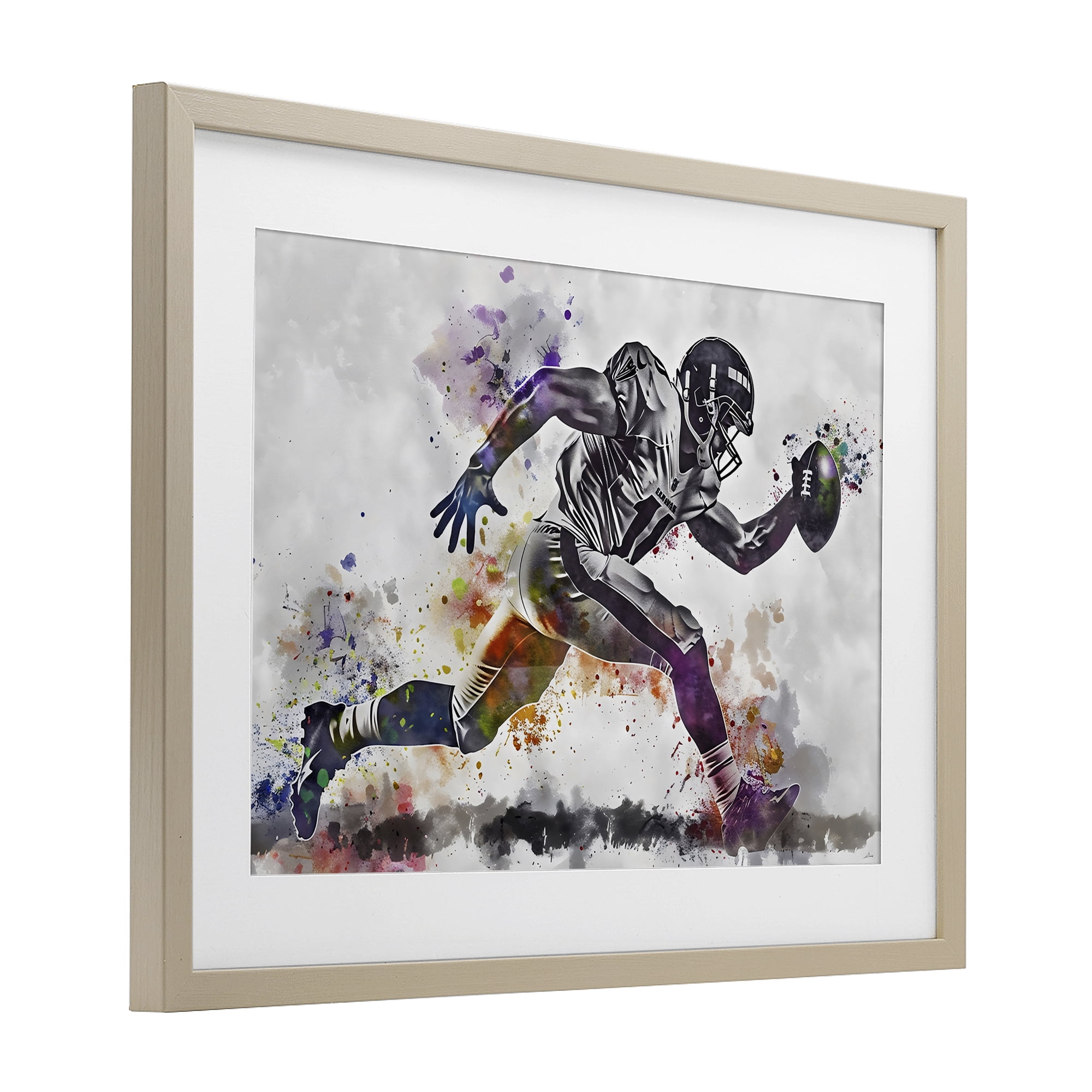 Stupell Industries Endurance Football Sprint Birch Framed Print Under Glass, design by Creative Studio