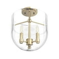 thumbnail image 6 of Hunter - Sacha 3-light Alturas Gold, Medium Size Flush Mount Light, Dimmable, Modern Style, Urn Shaped, for Bedrooms, Dining, Living Rooms - 19387, 6 of 8