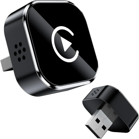 Mini Wireless CarPlay and Android Auto Adapter 2-in-1 CarPlay Dongle Converts Wired to Wireless Plug and Play Wireless CarPlay Adapter with USB USB-C Port