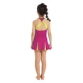 thumbnail image 2 of DPOIS Kids Youth Girls Gym Workout Sports Suit Sports Dress with Shorts Rose Red 6, 2 of 7
