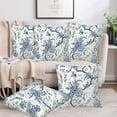 thumbnail image 6 of Chinoiserie Throw Pillow Cover Case Blue White Flowers Throw Pillows Set of 2 Super Soft Pillow Covers 16x16 Inches Farmhouse Home Decor for Living Room Bedroom Sofa Couch Cushion Cover, 6 of 6