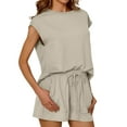 thumbnail image 3 of 2 Piece Sets for Women Casual Summer Khaki L, 3 of 8
