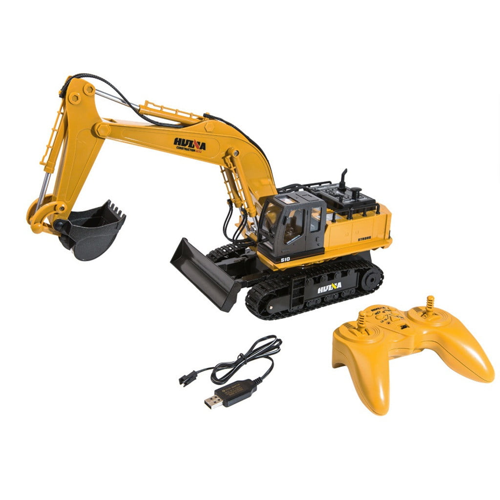 1/10 RC Truck Excavator Digger Bulldozer Remote Control Toy with Sound & Light 